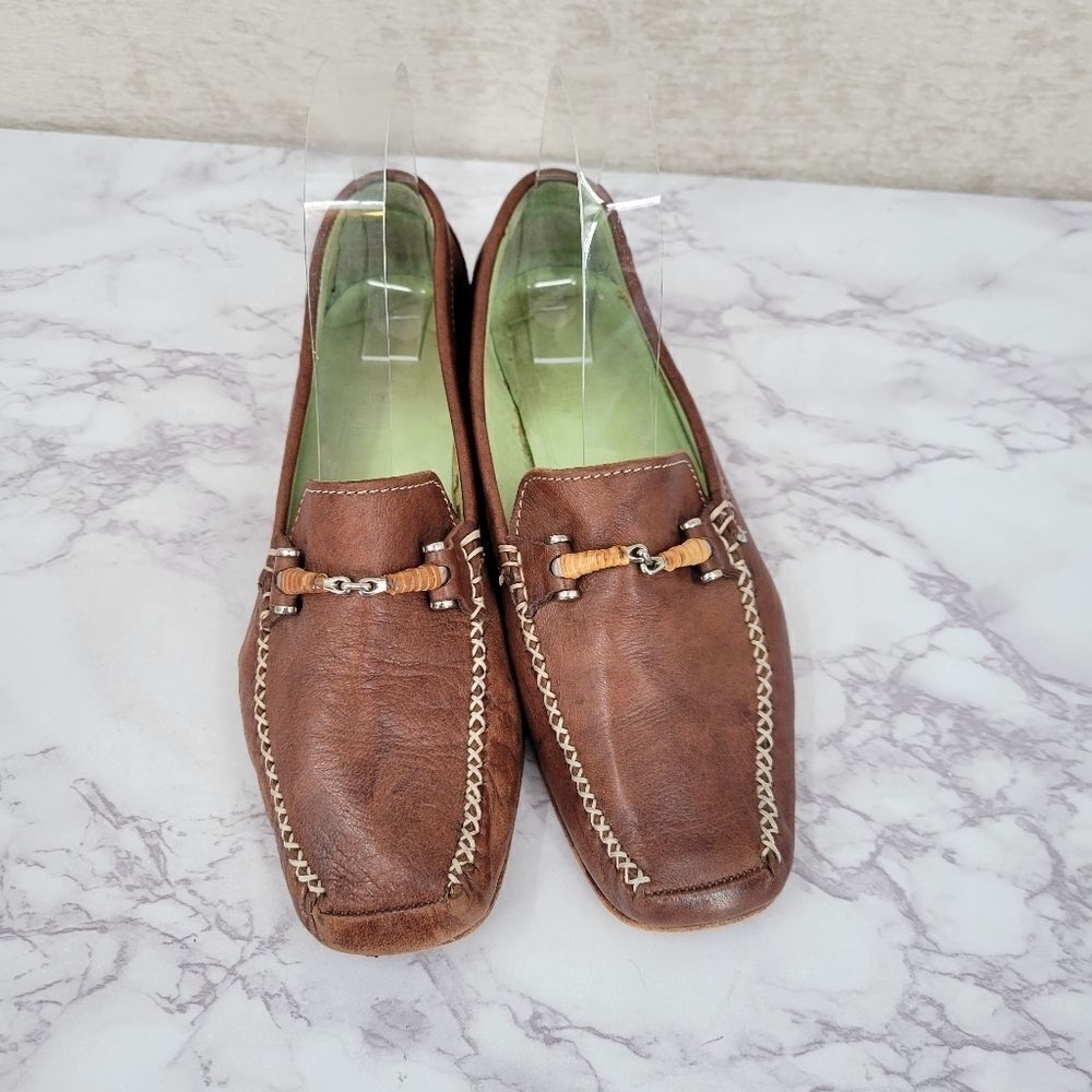 Italian Leather Driving Loafers Shoes Vintage Euro Size 36 Moccasins